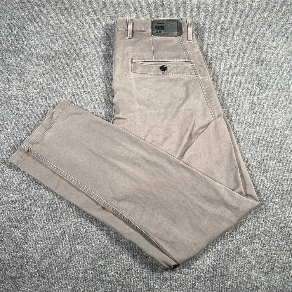 G-Star Raw Bronson Slim Chino Pants Mens 35x34 Faded Gray Stained Designer